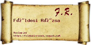 Földesi Rózsa névjegykártya