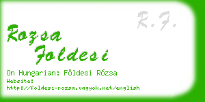 rozsa foldesi business card